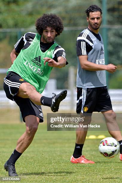 Fellaini Marouane of Manchester United FC in action during a training session of the National Soccer Team of Belgium as part of the training camp...