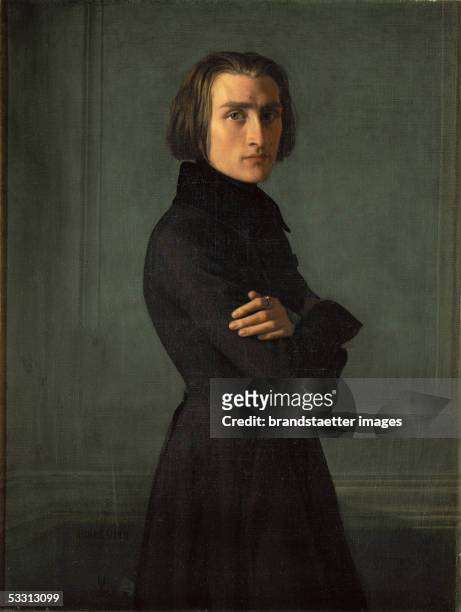 Composer Franz Liszt . 1838. Canvas, 140 x 87 cm. By Henri Lehmann . Musee Carnavalet, Paris, France. [Franz Liszt.Gemaelde von Henri Lehmann....
