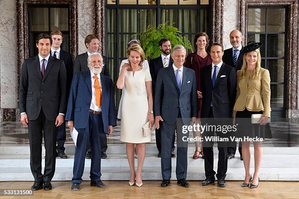 - Le Roi Philippe et la Reine Mathilde reçoivent au Château de Laeken , à la veille de la commémoration du Bicentenaire de la Bataille de Waterloo,...