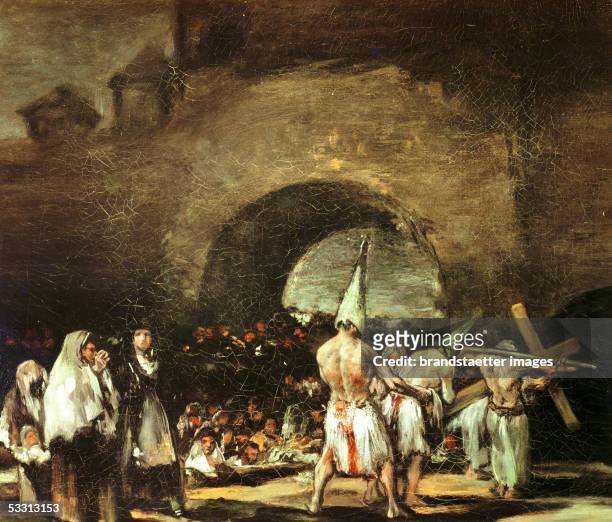 Procession of flagellants near an arch, 1813. Canvas. G 676. [Prozession der Flagellanten. Gemaelde. 1813.]