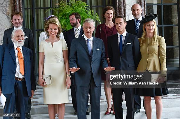 - Le Roi Philippe et la Reine Mathilde reçoivent au Château de Laeken , à la veille de la commémoration du Bicentenaire de la Bataille de Waterloo,...