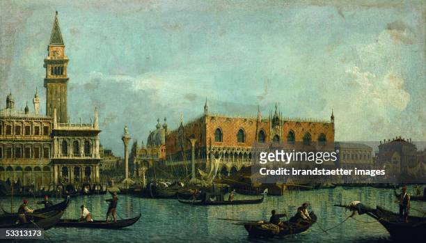 Le Mole, vu du bassin de San Marco. St. Marc's Square. Left: Libreria and Campanile; right: The Doge's Palace and the Basilica San Marco. Canvas, 47...