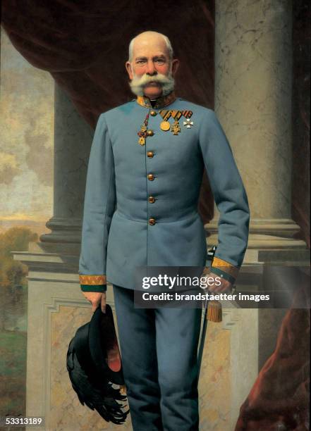 Kaiser Franz Joseph I. Canvas. By Wilhelm Vita. 1893. [Kaiser Franz Joseph I. Gemaelde von Wilhelm Vita. 1893. Oel/Lwd.]