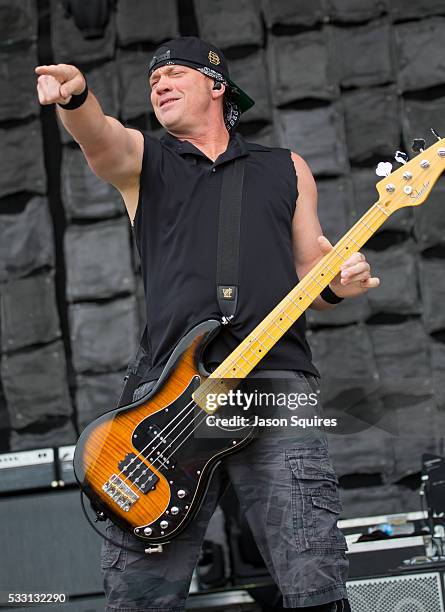 Musician Vince Hornsby of Sevendust performs at MAPFRE Stadium on May 20, 2016 in Columbus, Ohio.