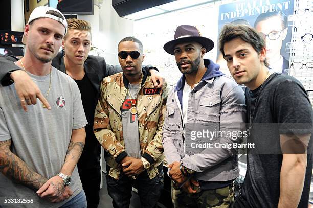 Sammy Adams, Nas, Omari Hardwick and Jackson Harris attend the launch of The Ghostbusters Collection presented by Italia Independent and Nas on May...