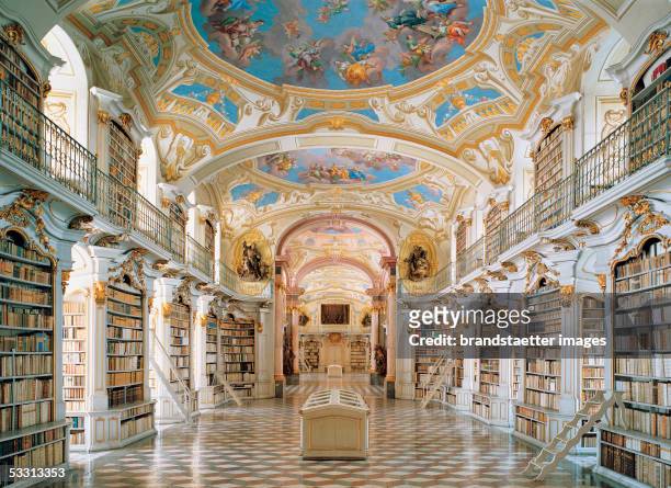 Admont, Styria: Benedictine monastery. Large ceremonial room of the monastery library. Founded 1074, build by J. G. Hayberger and J. Hueber....
