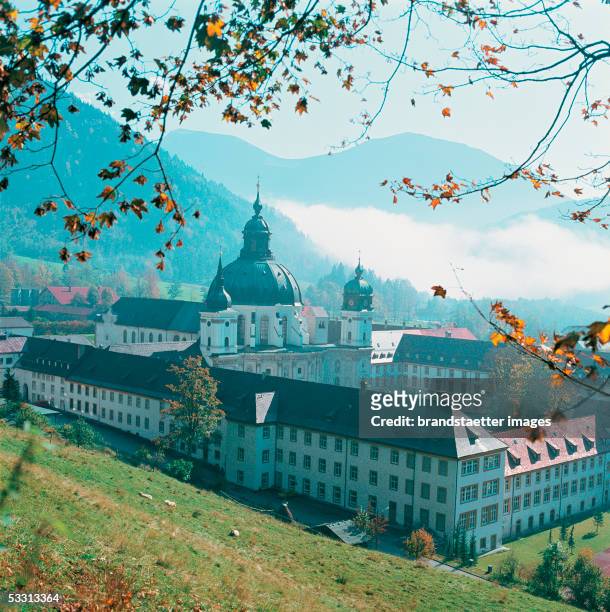 Ettal, Upper Bavaria: Benedictine-monastery. Exterior view. Founded as monastery and knights convent by Emperor Louis the Bavarian, 1803 secularized,...