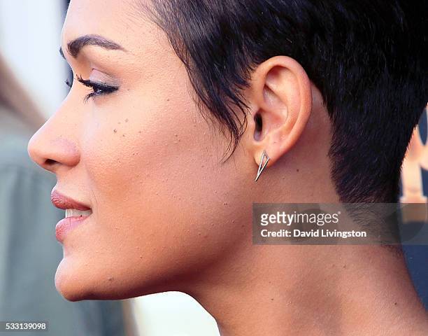 Actress Grace Gealey, earring detail, attends the "Empire" FYC ATAS event at the Zanuck Theater at 20th Century Fox Lot on May 20, 2016 in Los...