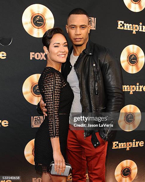 Actress Grace Gealey and actor Trai Byers attend the "Empire" FYC ATAS event at Zanuck Theater on May 20, 2016 in Los Angeles, California.