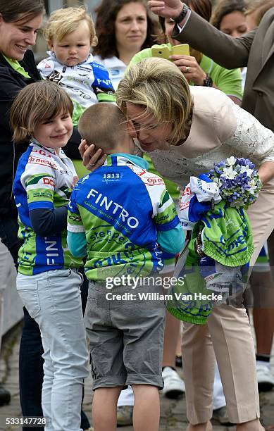 - La Reine Mathilde reçoit en audience au Palais de Bruxelles une délégation de jeunes adultes de l'organisation Te Gek!? qui organise cette année la...