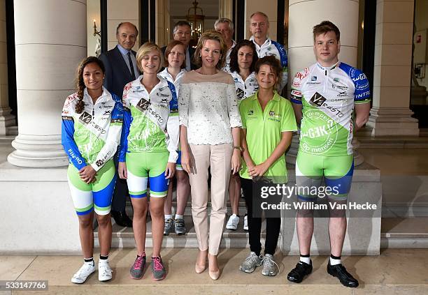 - La Reine Mathilde reçoit en audience au Palais de Bruxelles une délégation de jeunes adultes de l'organisation Te Gek!? qui organise cette année la...