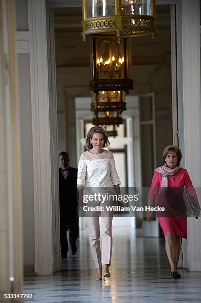 - La Reine Mathilde reçoit en audience au Palais de Bruxelles une délégation de jeunes adultes de l'organisation Te Gek!? qui organise cette année la...