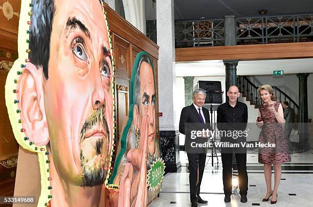 - La Reine Mathilde visite l'exposition "@yourservice"au Palais d'Egmont. Cette exposition est organisée par le SPF Affaires étrangères à l'occasion...