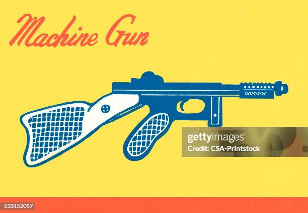 stockillustraties, clipart, cartoons en iconen met machine gun - machinegeweer