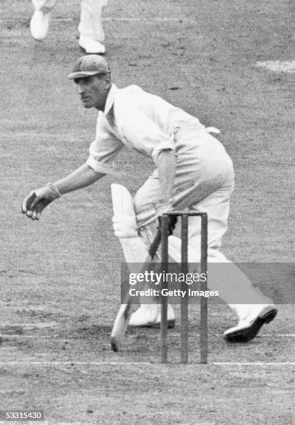 Douglas Jardine of England in action during a match.