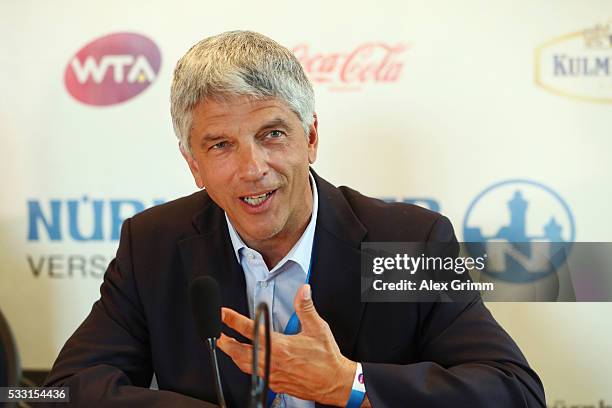 Armin Zitzmann attends the closing press conference on day eight of the Nuernberger Versicherungscup 2016 on May 21, 2016 in Nuremberg, Germany.