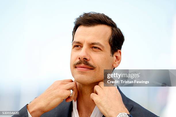 Laurent Lafitte attends the "Elle" Photocall during the 69th annual Cannes Film Festival at the Palais des Festivals on May 21, 2016 in Cannes,...