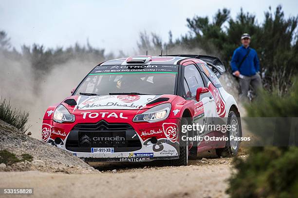 Khalid Al Qassimi of United Arabian Emirates and Chris Patterson of Great Britain compete in their Citroen Total Abu Dhabi WRT Citroen DS3 WRC during...