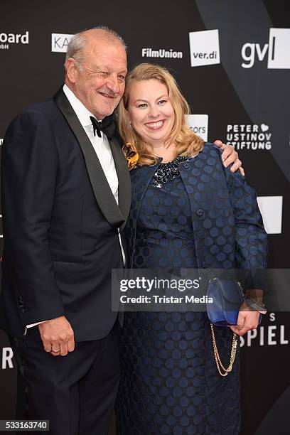 Leonard Lansink and his wife Maren Muntenbeck attend the Deutscher Schauspielerpreis 2016 on May 20, 2016 in Berlin, Germany.