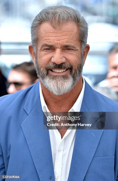 Mel Gibson attends the "Blood Father" Photocall during the 69th annual Cannes Film Festival at Palais des Festivals on May 21, 2016 in Cannes, France.