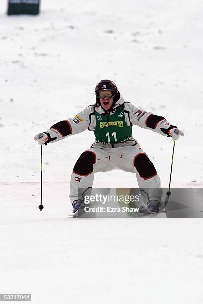 Nathan Roberts competes during the Nature Valley Freestyle World Cup moguls competition on January 15, 2005 at White Face Mountain in Lake Placid,...