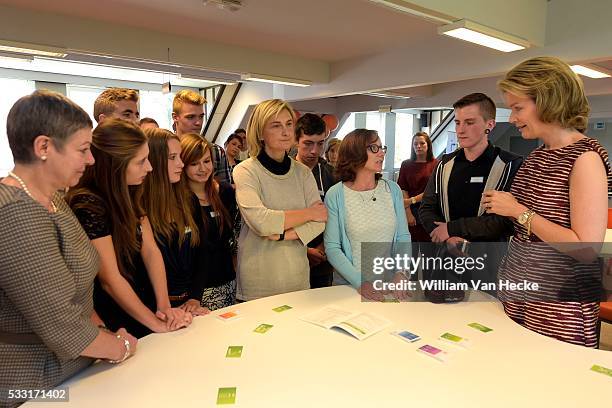 - La Reine Mathilde, en visite au Campus D'Hek à Landen, prend connaissance du projet pilote de Wikifin.be en matière d'éducation financière : "Bien...