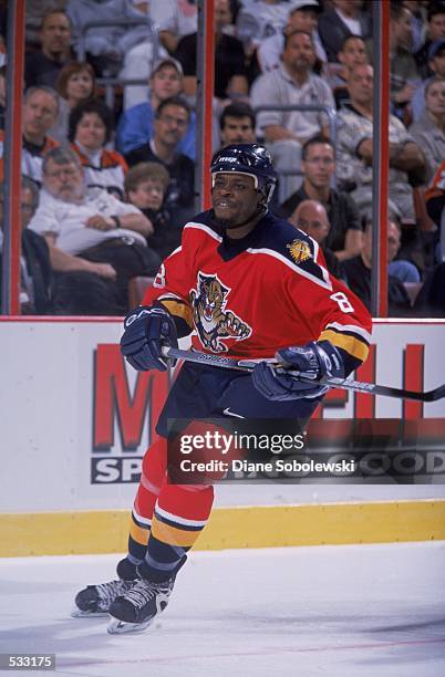 Peter Worrell of the Florida Panthers skates into position during the game against the Philadelphia Flyers at First Union Center in Philadelphia,...