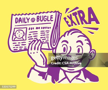 Daily Bugle Graphics Man With Extra Version Of Daily Bugle High-Res Vector Graphic - Getty ...