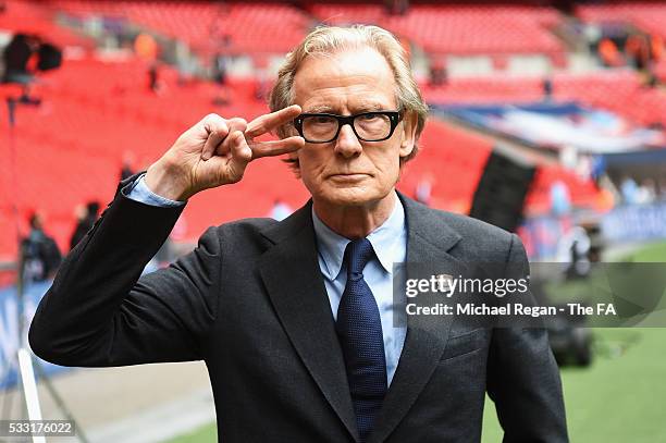 Crystal Palace supporter and actor Bill Nighy poses for photographs prior to The Emirates FA Cup Final match between Manchester United and Crystal...