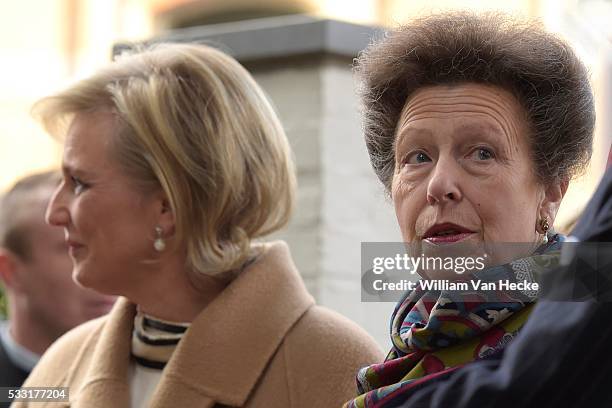 Brussels 12 / 10 / 2015 La Princesse Astrid assiste, en compagnie de la Princesse Anne de Grande-Bretagne aux cérémonies de commémoration du...