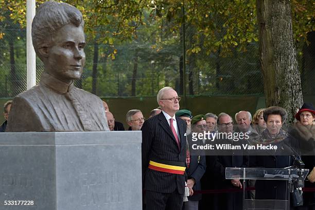 Brussels 12 / 10 / 2015 La Princesse Astrid assiste, en compagnie de la Princesse Anne de Grande-Bretagne aux cérémonies de commémoration du...