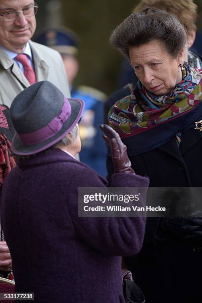 Brussels 12 / 10 / 2015 La Princesse Astrid assiste, en compagnie de la Princesse Anne de Grande-Bretagne aux cérémonies de commémoration du...