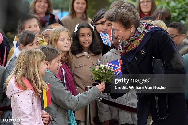 Brussels 12 / 10 / 2015 La Princesse Astrid assiste, en compagnie de la Princesse Anne de Grande-Bretagne aux cérémonies de commémoration du...