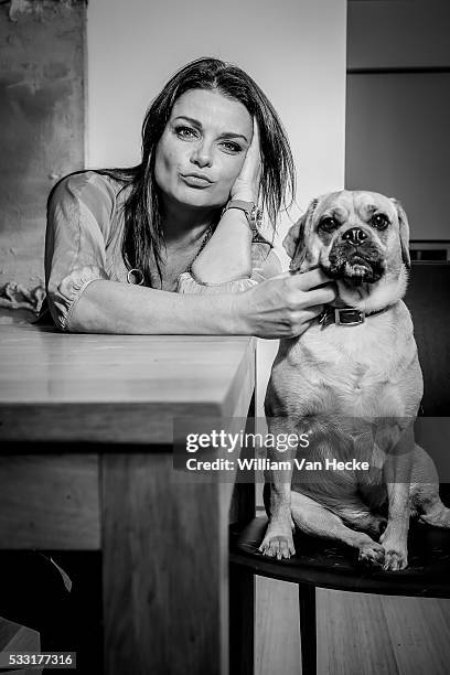 Television personality Goedele Liekens pictured at her house in Dilbeek, Belgium.