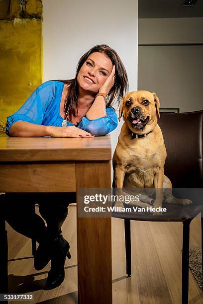 Television personality Goedele Liekens pictured at her house in Dilbeek, Belgium.