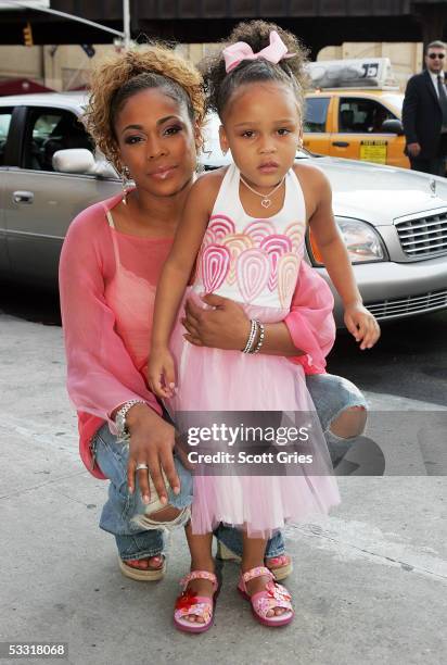 Tionne "T Boz" Watkins of TLC and her daughter Chase Rolison arrive at a fashion show and party to benefit the Make A Wish Foundation at The Park...