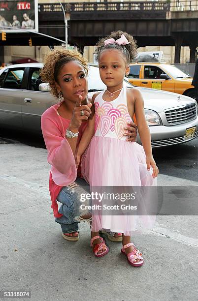 Tionne "T Boz" Watkins of TLC and her daughter Chase Rolison arrive at a fashion show and party to benefit the Make A Wish Foundation at The Park...