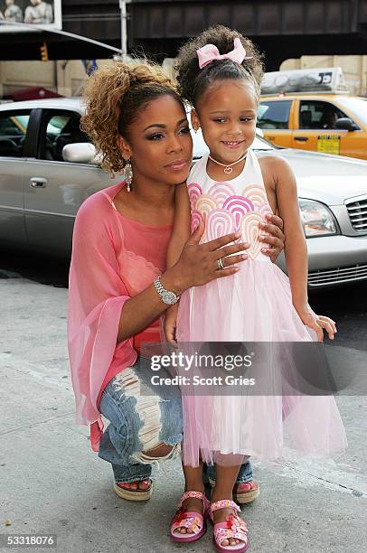 Tionne "T Boz" Watkins of TLC and her daughter Chase Rolison arrive at a fashion show and party to benefit the Make A Wish Foundation at The Park...