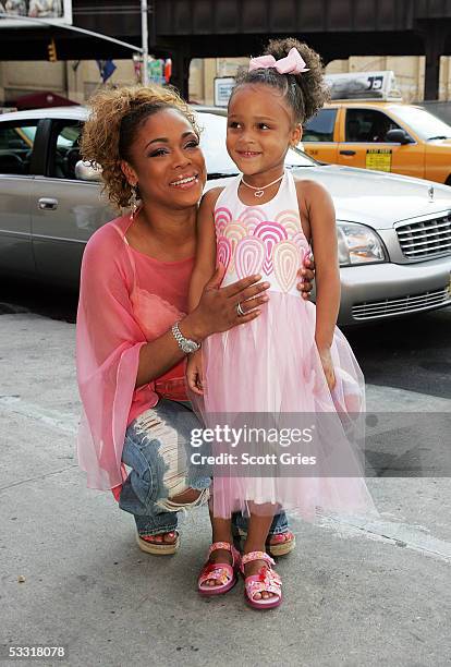 Tionne "T Boz" Watkins of TLC and her daughter Chase Rolison arrive at a fashion show and party to benefit the Make A Wish Foundation at The Park...