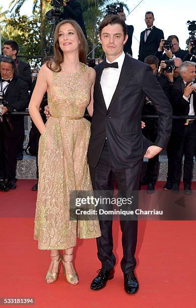 Alexandra Maria Lara and husband Sam Riley attend the "Elle" Premiere during the 69th annual Cannes Film Festival at the Palais des Festivals on May...