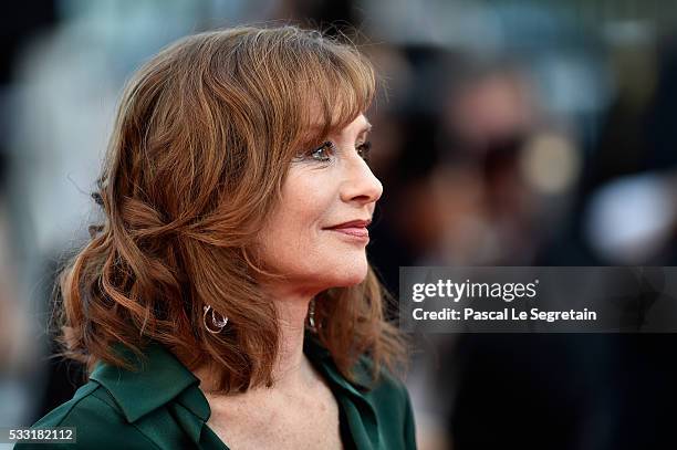 Actress Isabelle Hupper attends the "Elle" Premiere during the 69th annual Cannes Film Festival at the Palais des Festivals on May 21, 2016 in...