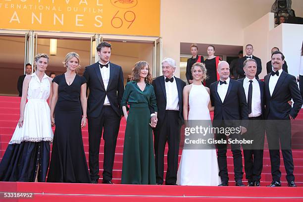 Actors Anne Consigny, Virginie Efira, Jonas Bloquet, Isabelle Huppert, director Paul Verhoeven, actors Alice Isaaz, Christian Berkel, Charles Berling...