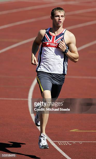 Rhys Williams, 400m hurdler, in action during the Norwich Union GB Training Camp, on August 3, 2005 in Turku, Finland.