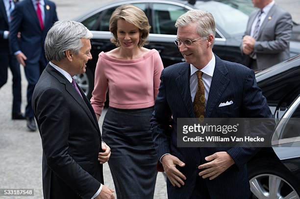 - Le Roi Philippe et la Reine Mathilde assistent à l'ouverture de la Conférence "La Belgique dans les Nations Unies: bâtir le consensus, agir pour la...