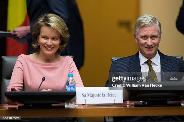 - Le Roi Philippe et la Reine Mathilde assistent à l'ouverture de la Conférence "La Belgique dans les Nations Unies: bâtir le consensus, agir pour la...