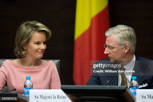 - Le Roi Philippe et la Reine Mathilde assistent à l'ouverture de la Conférence "La Belgique dans les Nations Unies: bâtir le consensus, agir pour la...