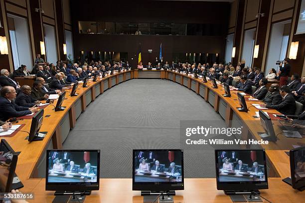 - Le Roi Philippe et la Reine Mathilde assistent à l'ouverture de la Conférence "La Belgique dans les Nations Unies: bâtir le consensus, agir pour la...