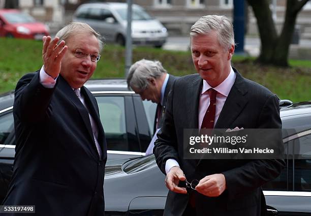 - Le Roi Philippe effectue une visite de travail au Parlement de Wallonie à Namur à l'occasion de son 35ème anniversaire et du 20ème anniversaire de...