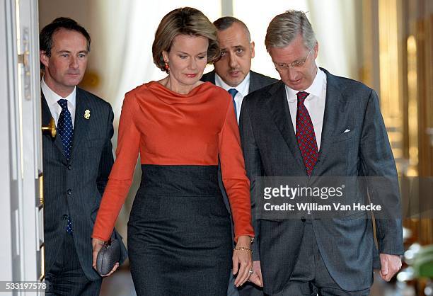 - Le Roi Philippe et la Reine Mathilde président une réunion de travail avec des personnes actives dans l'intégration sociale, la prévention de la...