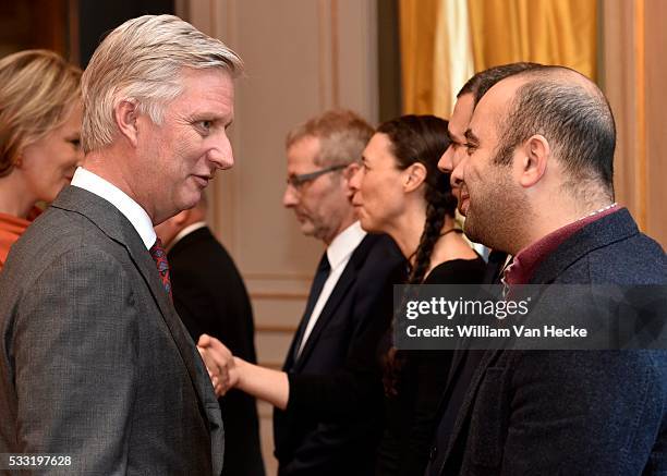 - Le Roi Philippe et la Reine Mathilde président une réunion de travail avec des personnes actives dans l'intégration sociale, la prévention de la...